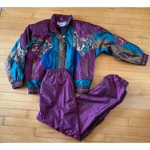 Active Stuff  Women's Vintage Lined Track Jacket & Pants Full Zip-Size Medium